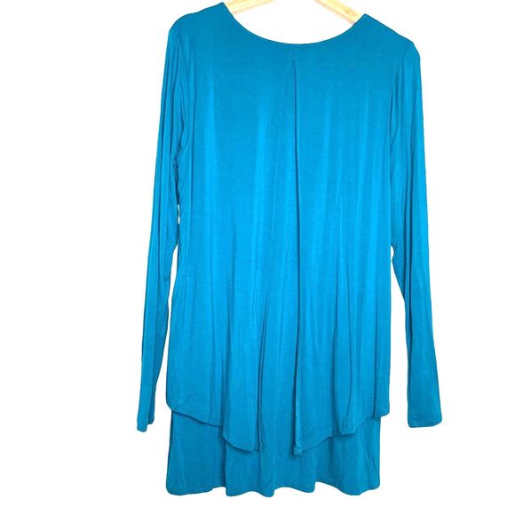 SOFT SURROUNDINGS Women's Aqua Blue Perfect Layers Jersey Knit Top Size Medium - Picture 2 of 11